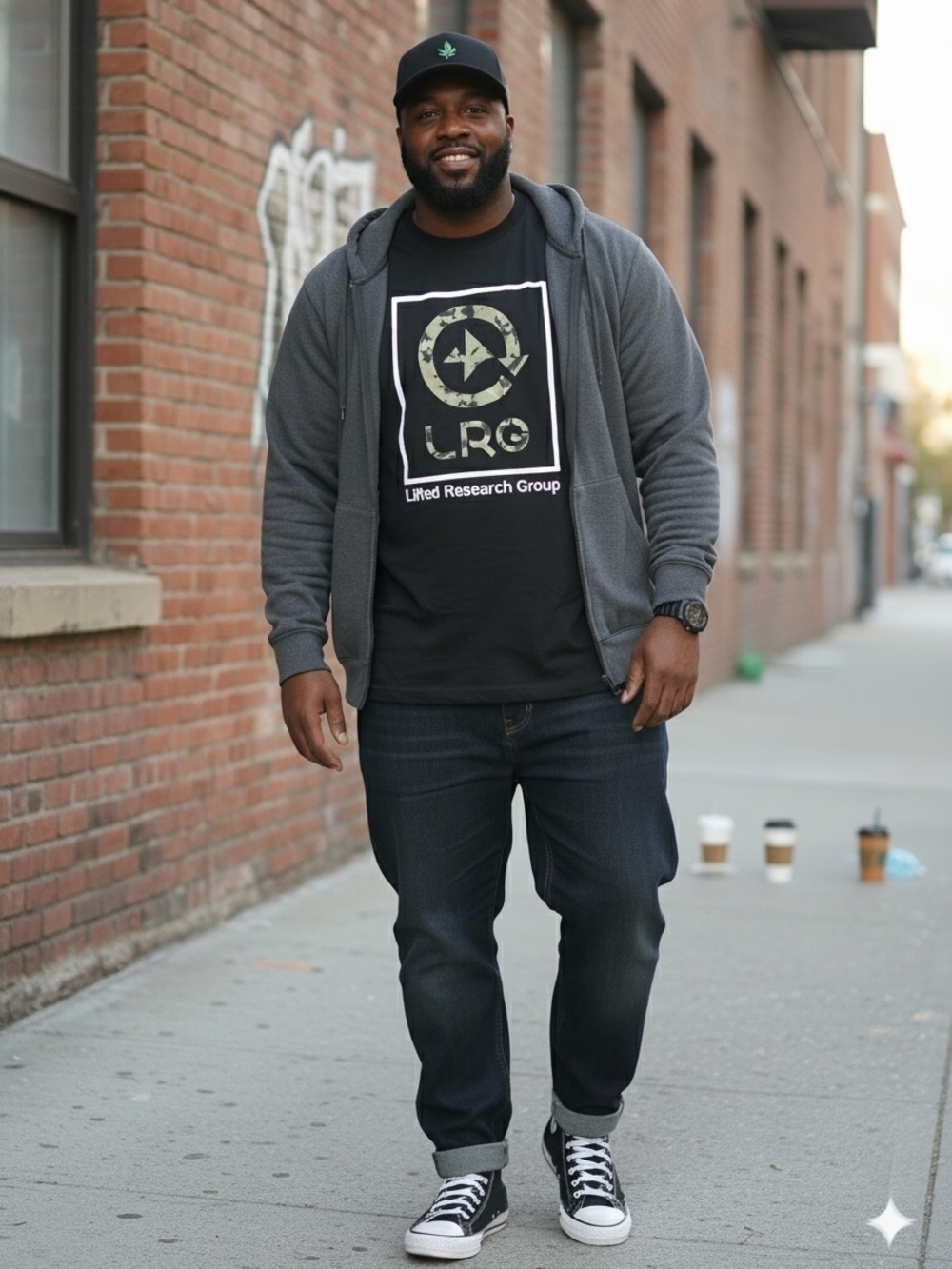 LRG Black Short-Sleeve Tee with Camo Logo